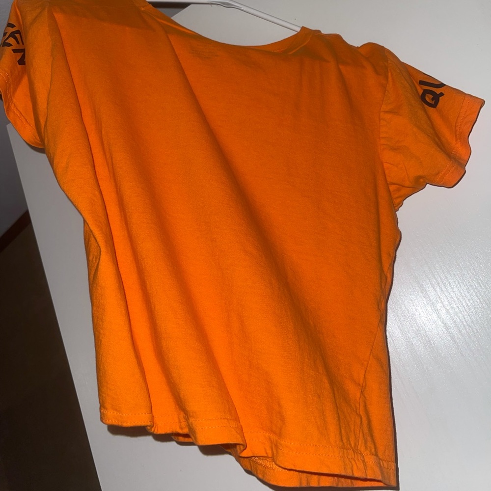 Bright orange crop top